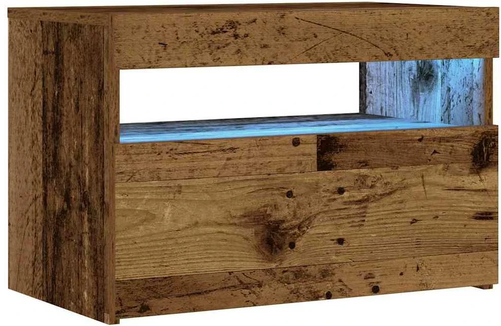 naktinė spintelė su LED lemputėmis Sena mediena 60x35x40 cm