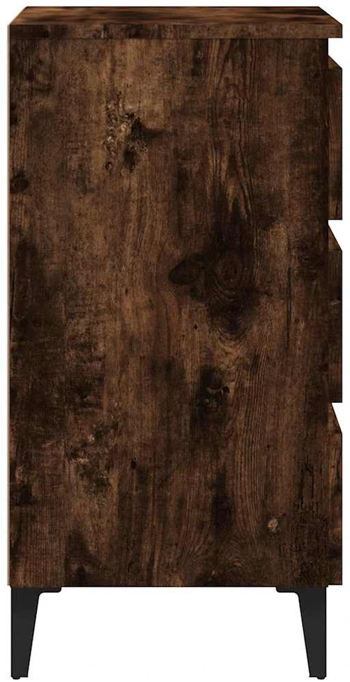 Naktinė spintelė su metalinėmis kojelėmis, ąžuolo, 40x35x69cm