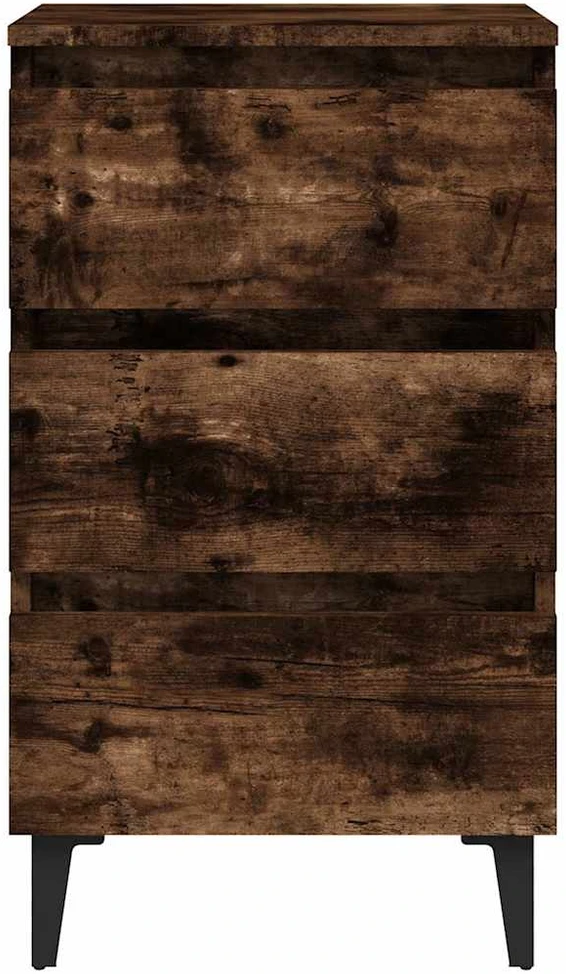 Naktinė spintelė su metalinėmis kojelėmis, ąžuolo, 40x35x69cm