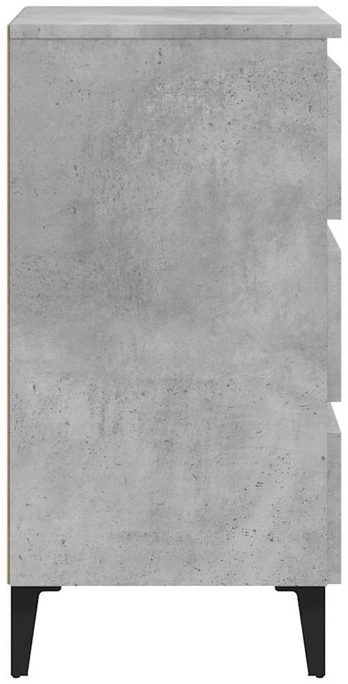 Naktinė spintelė su metalinėmis kojelėmis, pilka, 40x35x69cm