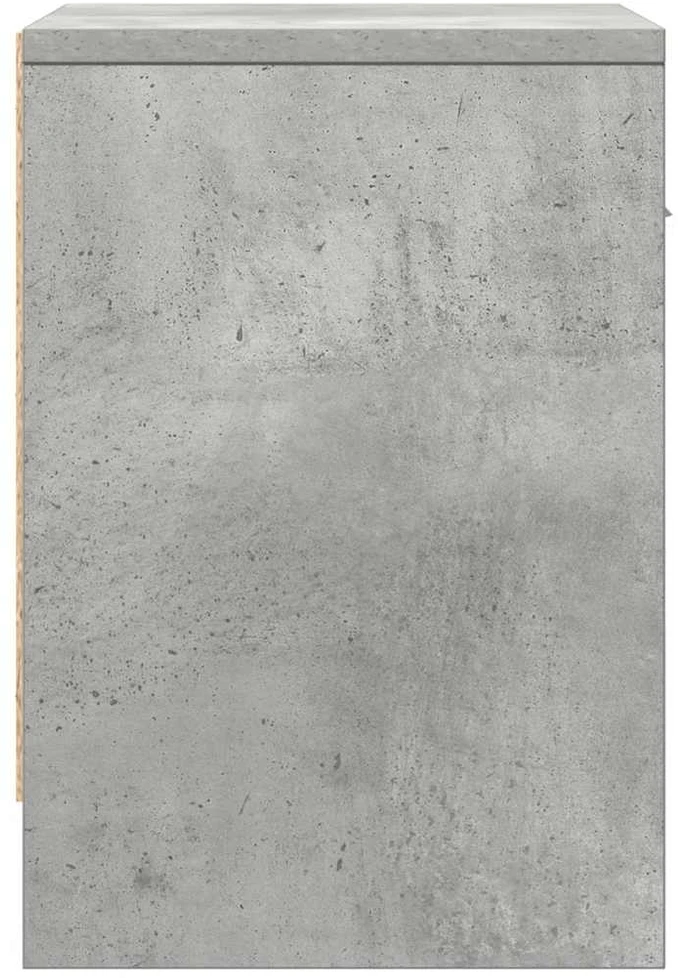 Naktinė spintelė su stalčiumi, betono pilka, 39x28x41cm
