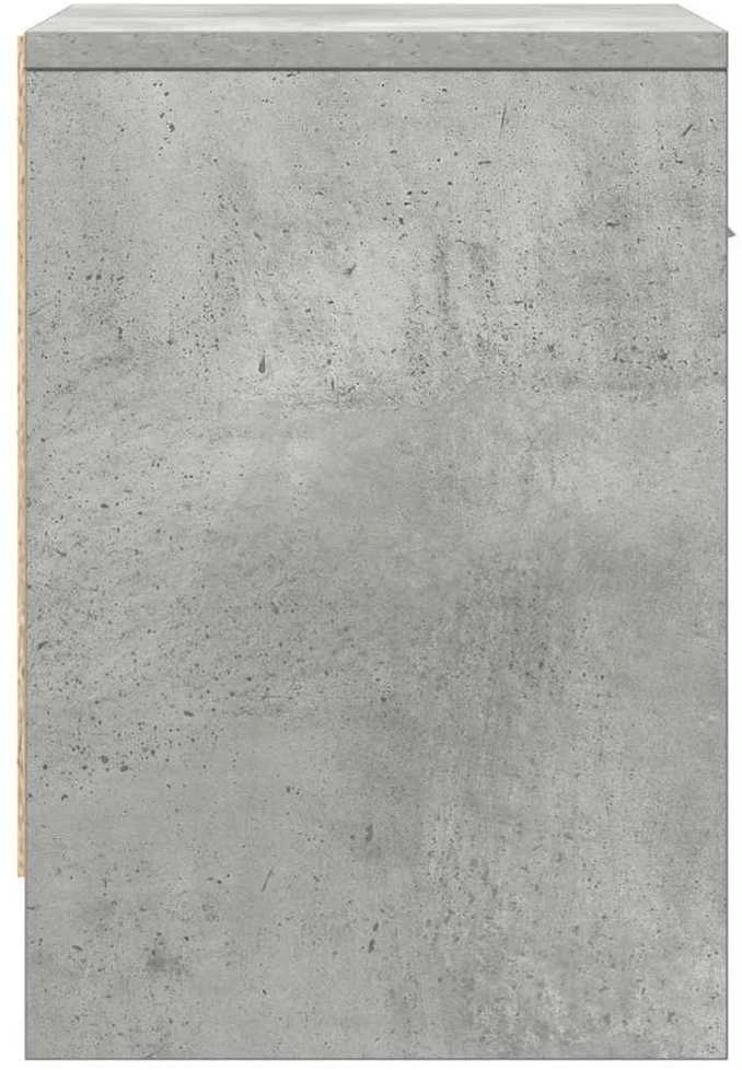 Naktinė spintelė su stalčiumi, betono pilka, 39x28x41cm