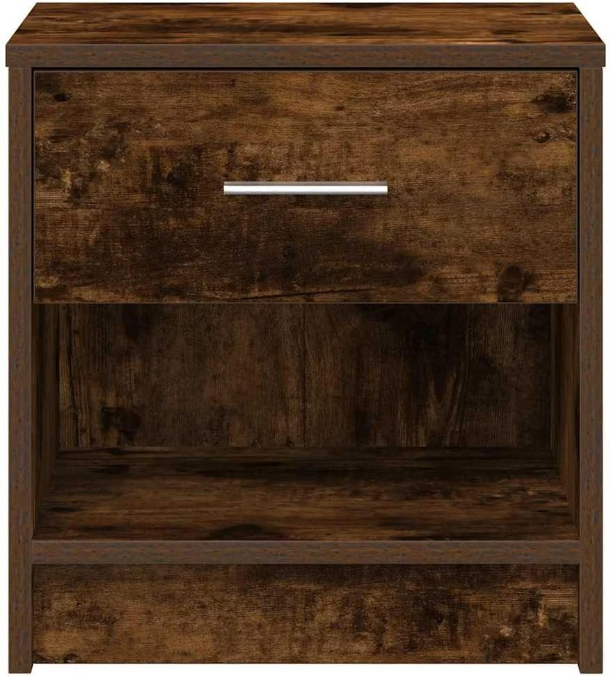 Naktinė spintelė su stalčiumi, dūminio ąžuolo, 39x28x41cm