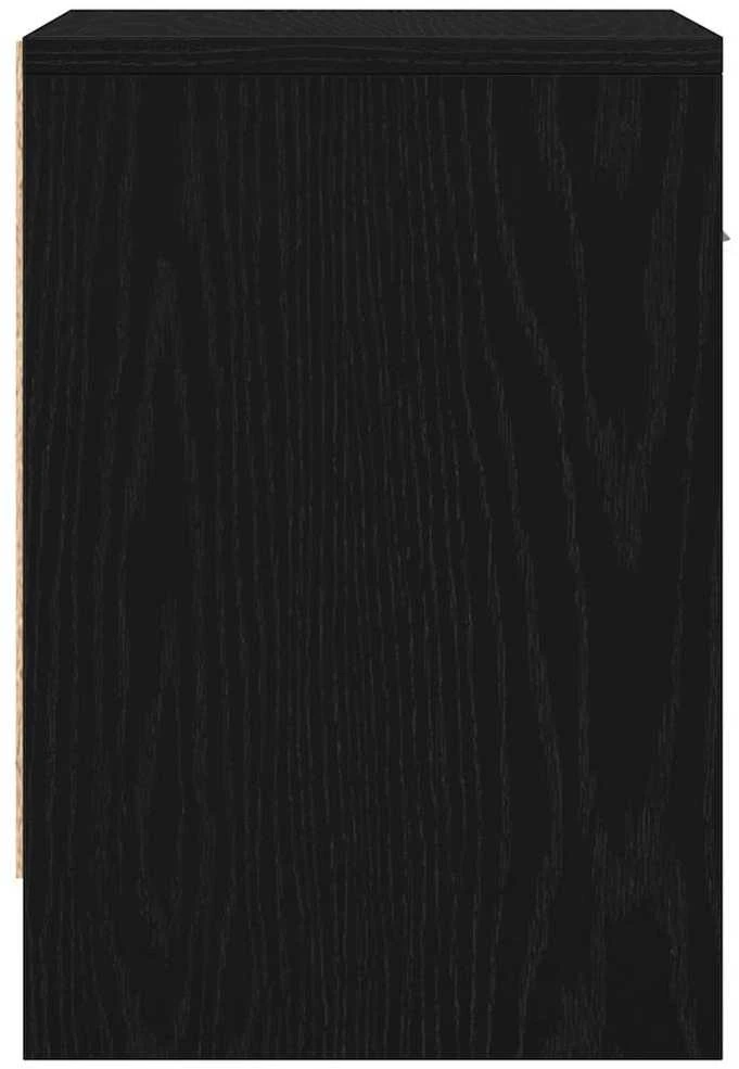 Naktinė spintelė su stalčiumi, juodos spalvos, 39x28x41cm