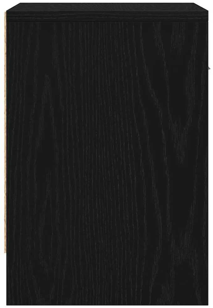 Naktinė spintelė su stalčiumi, juodos spalvos, 39x28x41cm