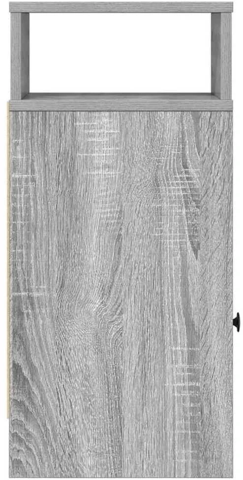 Naktinė spintelė su stalčiumi, pilka ąžuolo, 25x31x66cm