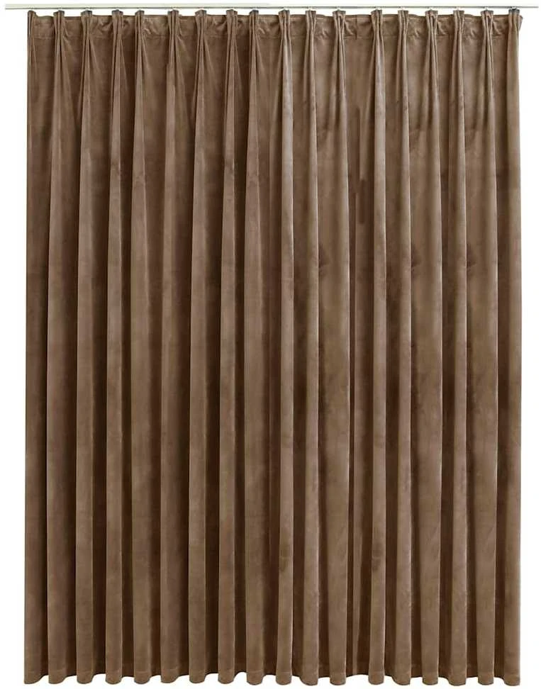 Naktinė užuolaida su kabliukais, smėlio, 290x245cm, aksomas