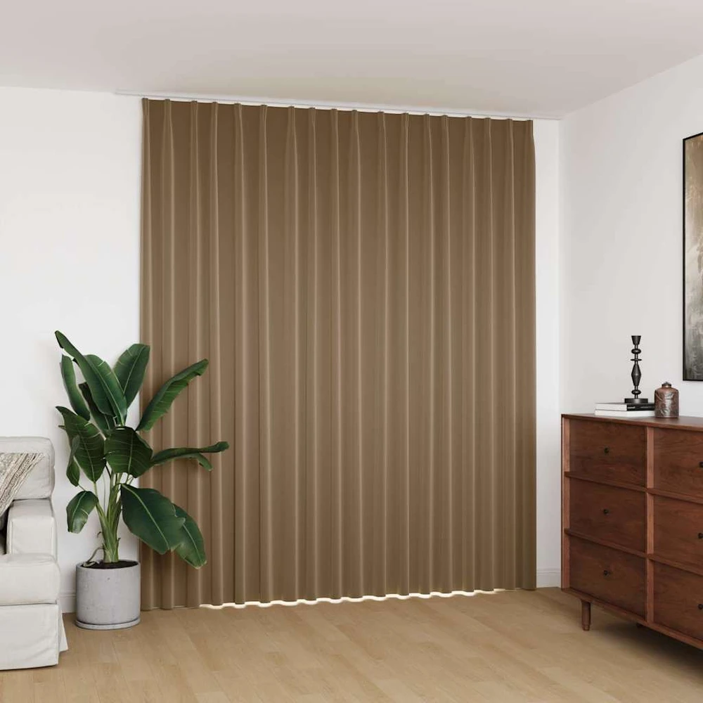 Naktinė užuolaida su kabliukais, taupe spalvos, 290x245cm