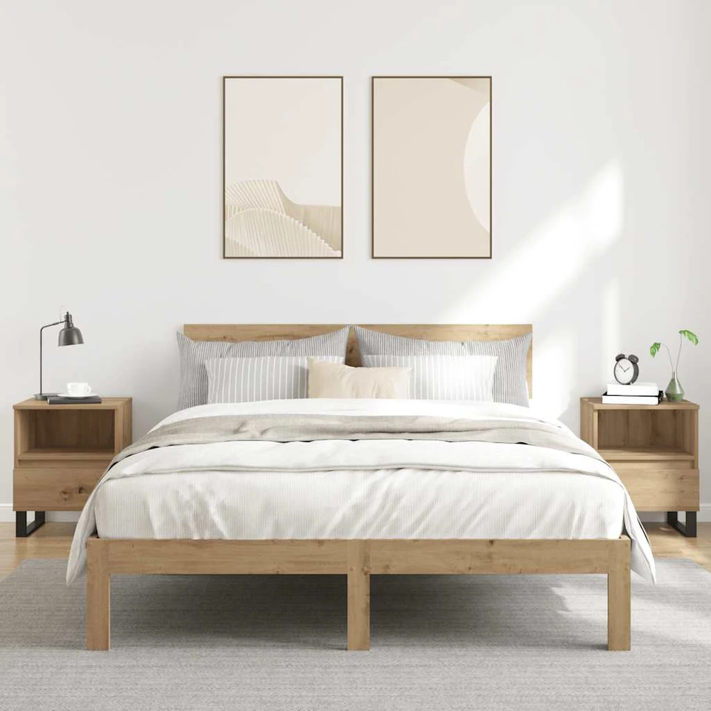 Naktinės spintelės, 2vnt., artisano ąžuolo, 40x35x50cm, mediena