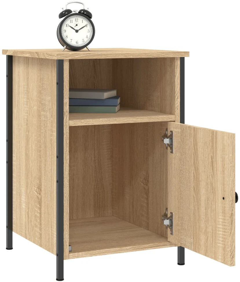 Naktinės spintelės, 2vnt., ąžuolo, 40x42x60cm, apdirbta mediena