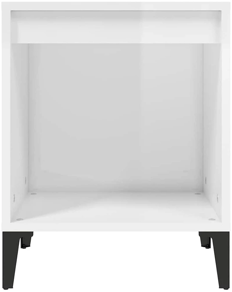 Naktinės spintelės, 2vnt., baltos, 40x35x50cm, blizgios