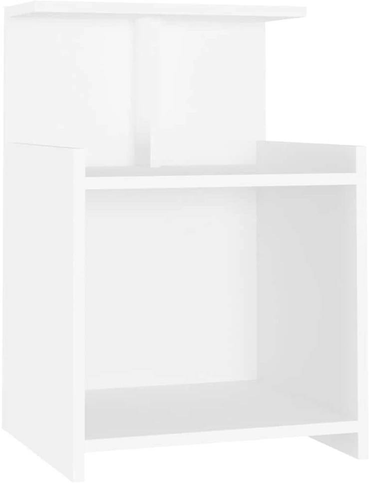 Naktinės spintelės, 2vnt., baltos, 40x35x60cm, apdirbta mediena