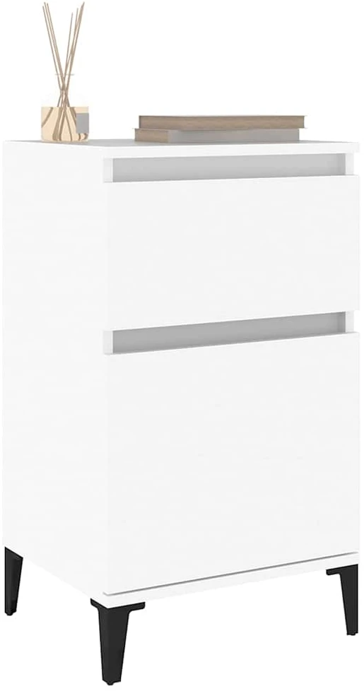 Naktinės spintelės, 2vnt., baltos spalvos, 40x35x70cm