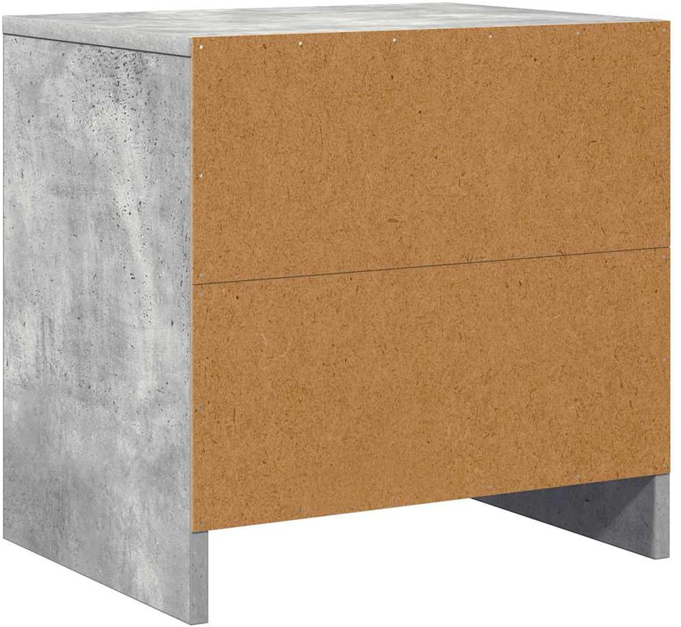 Naktinės spintelės, 2vnt., betono pilkos, 45x34x44,5cm, MDP