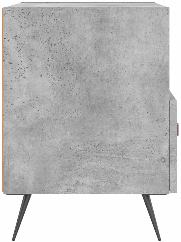 Naktinės spintelės, 2vnt., betono pilkos, 40x35x47,5cm, mediena