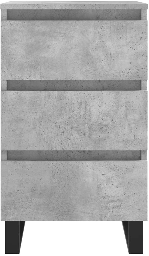 Naktinės spintelės, 2vnt., betono pilkos, 40x35x69cm, mediena