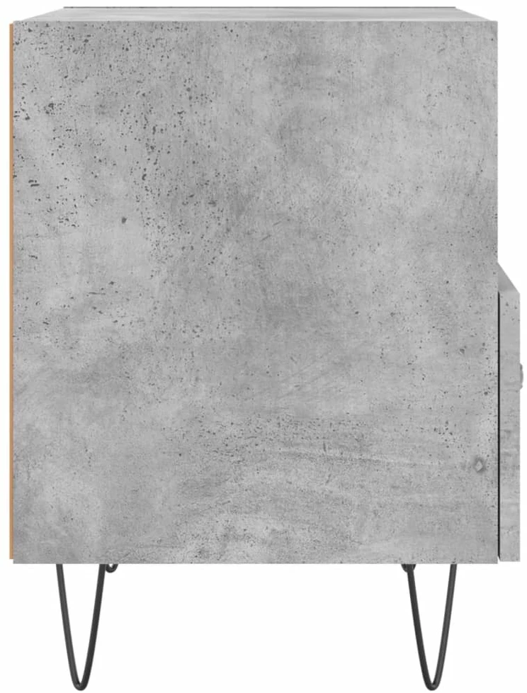 Naktinės spintelės, 2vnt., betono pilkos, 40x35x47,5cm, mediena