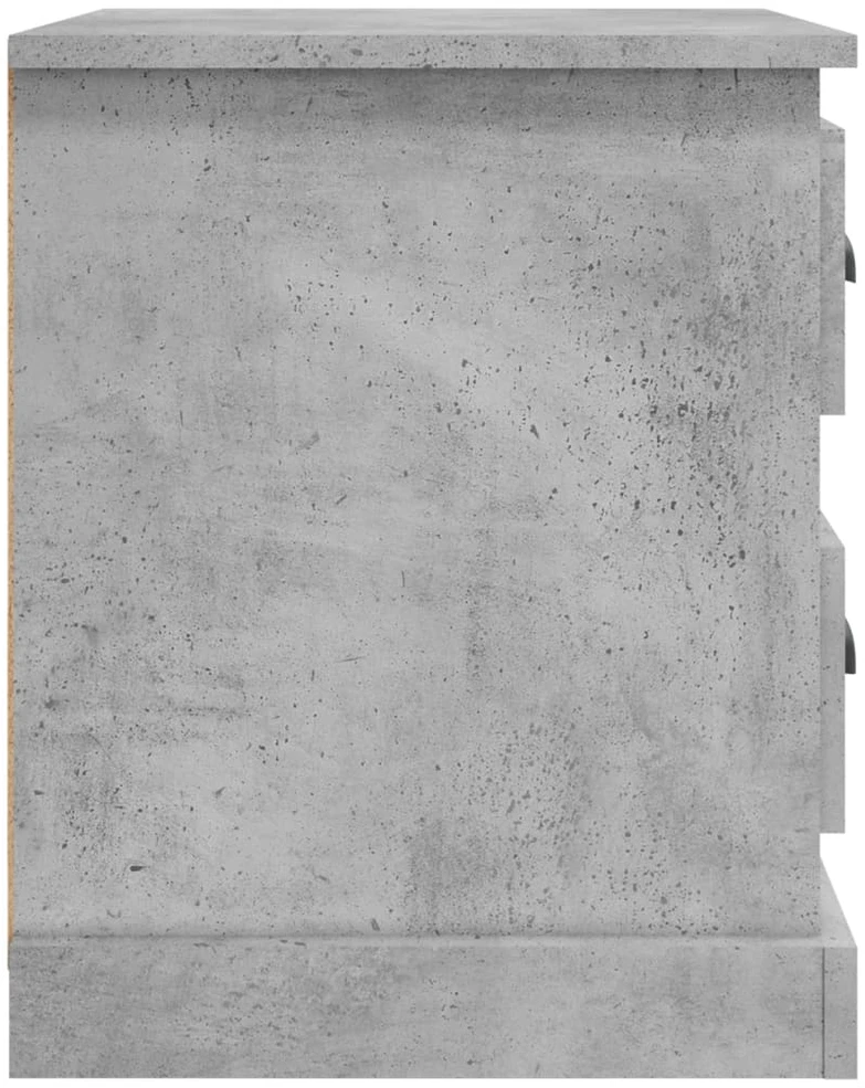 Naktinės spintelės, 2vnt., betono pilkos, 39x39x47,5cm, mediena