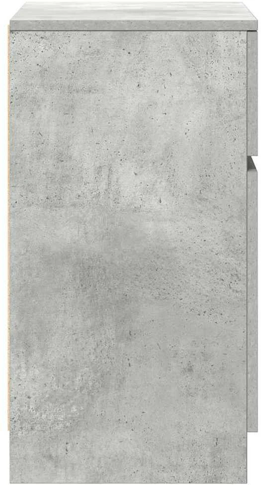 Naktinės spintelės, 2vnt., betono pilkos, 39x35x65 cm, mediena
