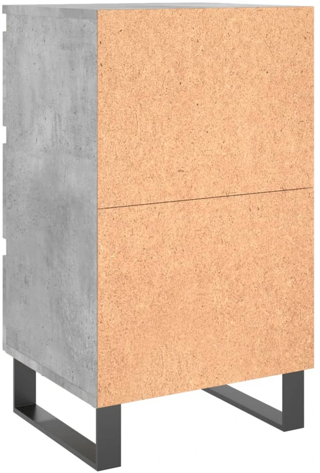 Naktinės spintelės, 2vnt., betono pilkos, 40x35x69cm, mediena