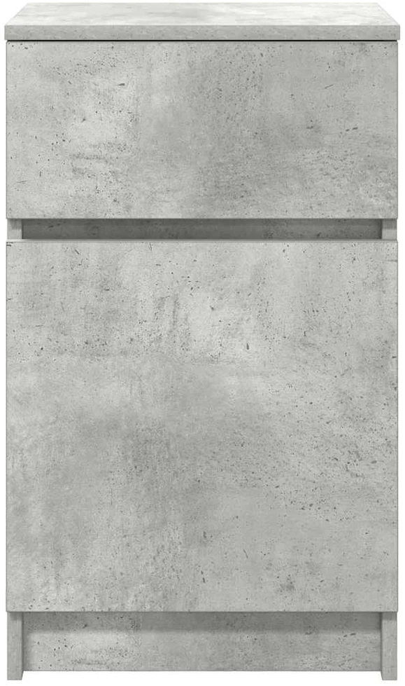 Naktinės spintelės, 2vnt., betono pilkos, 39x35x65 cm, mediena