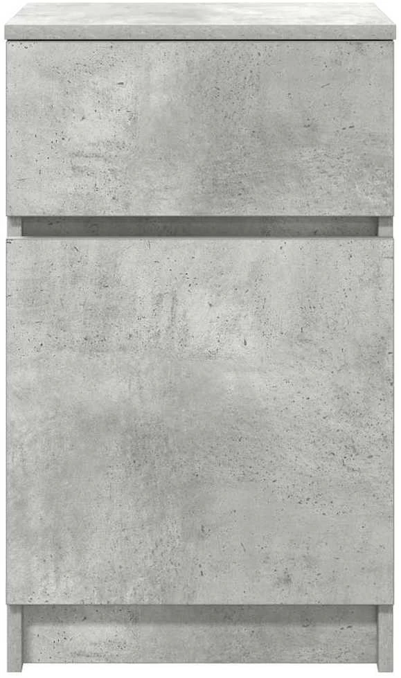 Naktinės spintelės, 2vnt., betono pilkos, 39x35x65 cm, mediena
