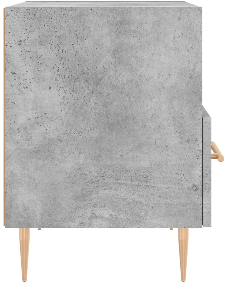 Naktinės spintelės, 2vnt., betono pilkos, 40x35x47,5cm, mediena