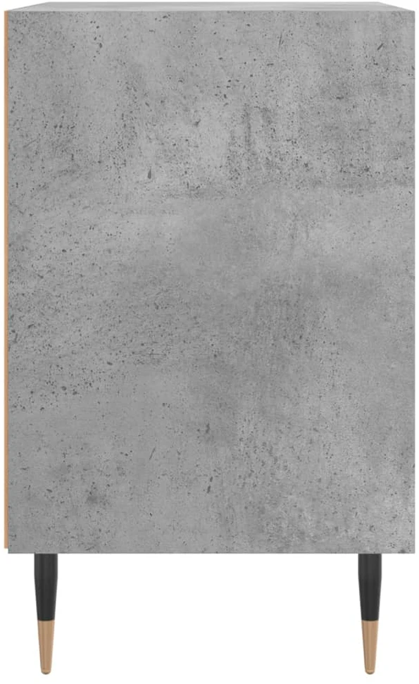 Naktinės spintelės, 2vnt., betono pilkos, 40x30x50cm, mediena