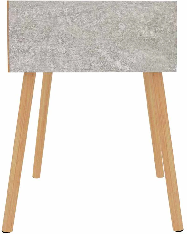 Naktinės spintelės, 2vnt., betono pilkos, 40x40x56cm, mediena