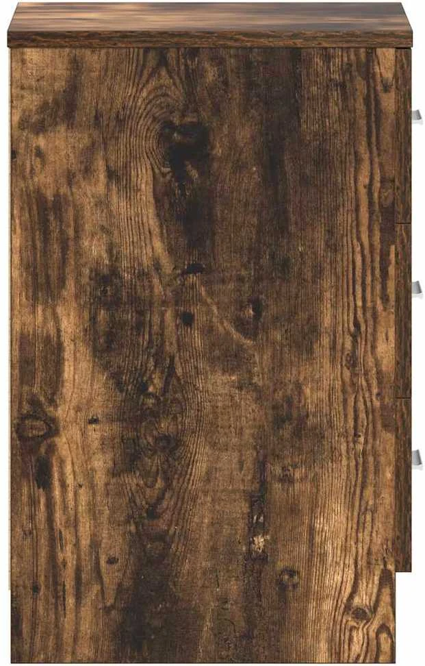 Naktinės spintelės, 2vnt., dūminio ąžuolo, 38x35x56cm, mediena