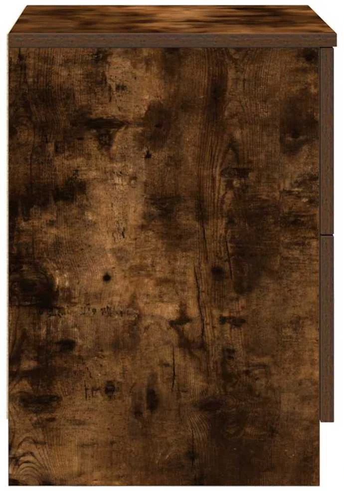 Naktinės spintelės su 2 stalčiais, 2vnt., dūminės, 40x36x50cm