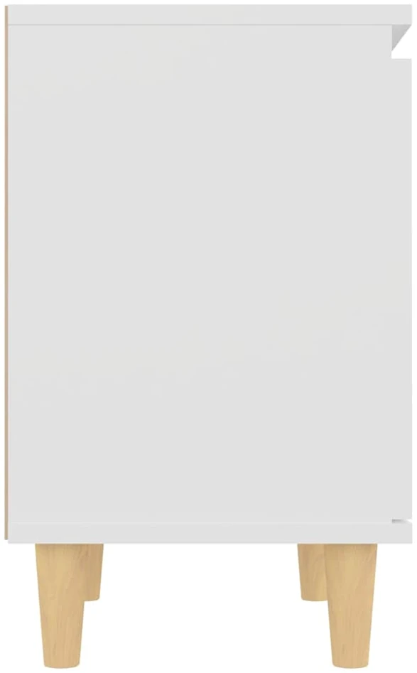 Naktinės spintelės su kojelėmis, 2vnt., baltos, 40x30x50cm