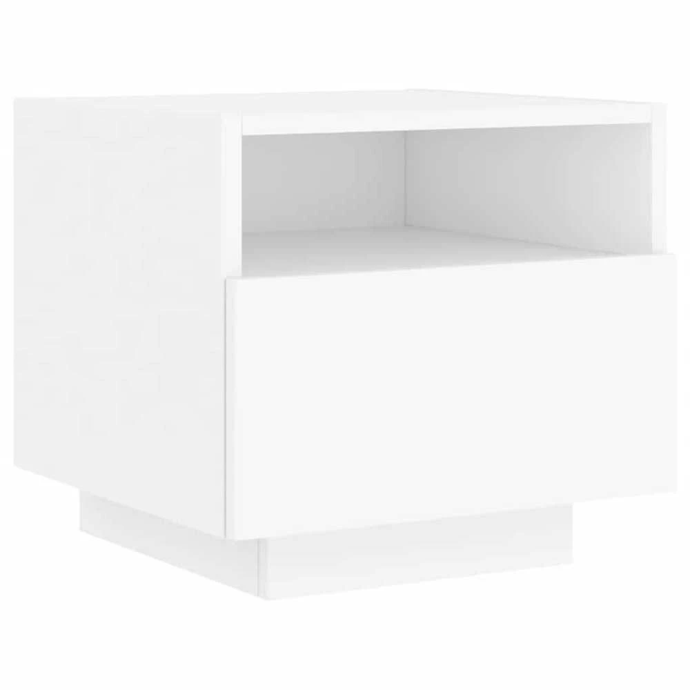 Naktinės spintelės su LED, 2vnt., baltos, 40x39x37cm