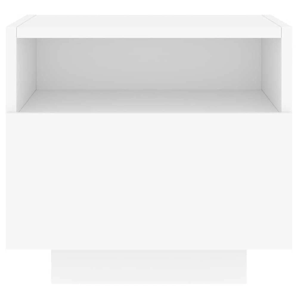 Naktinės spintelės su LED, 2vnt., baltos, 40x39x37cm