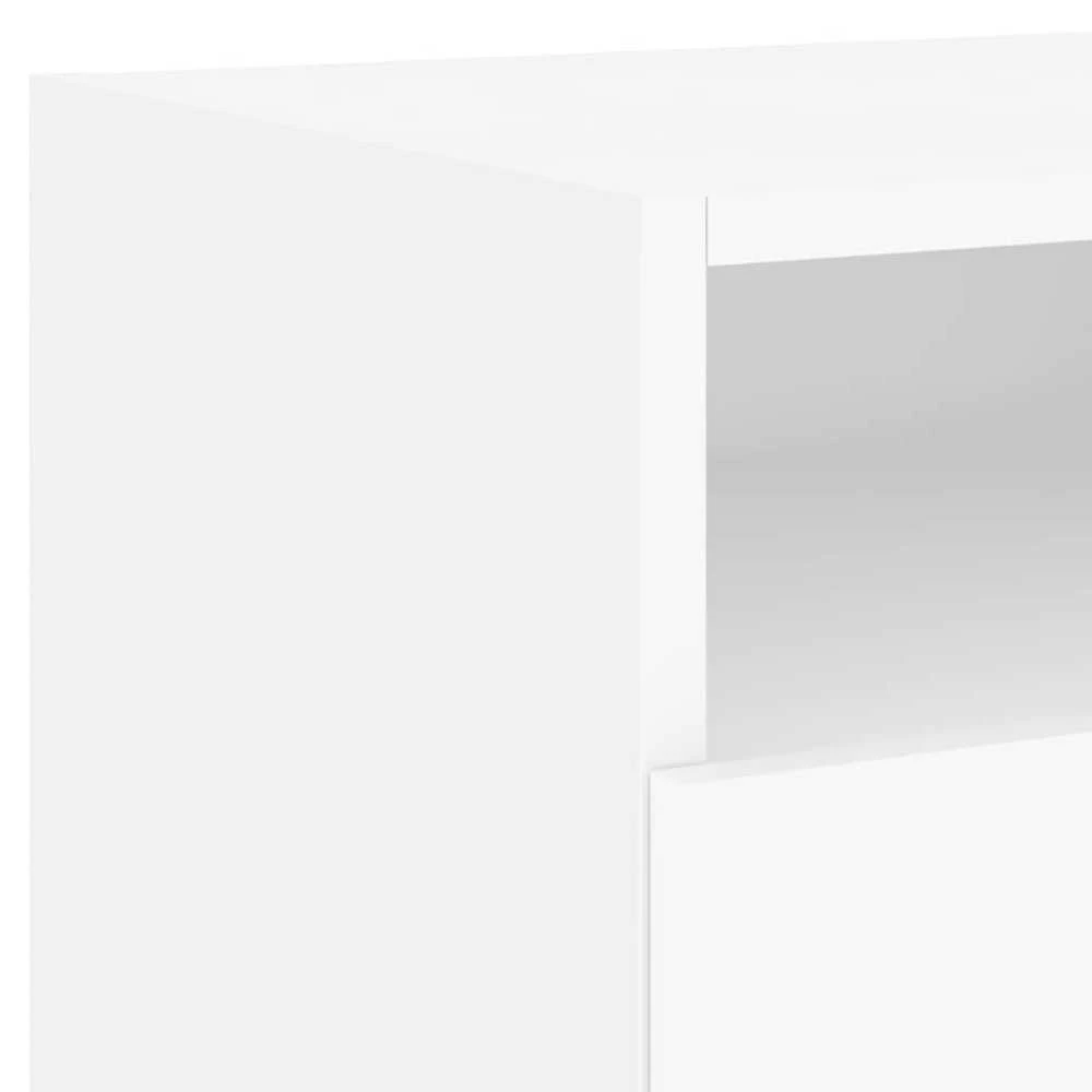 Naktinės spintelės su LED, 2vnt., baltos, 40x39x37cm