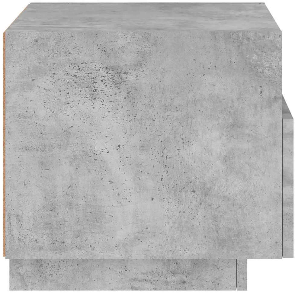 Naktinės spintelės su LED, 2vnt., betono pilkos, 40x39x37cm