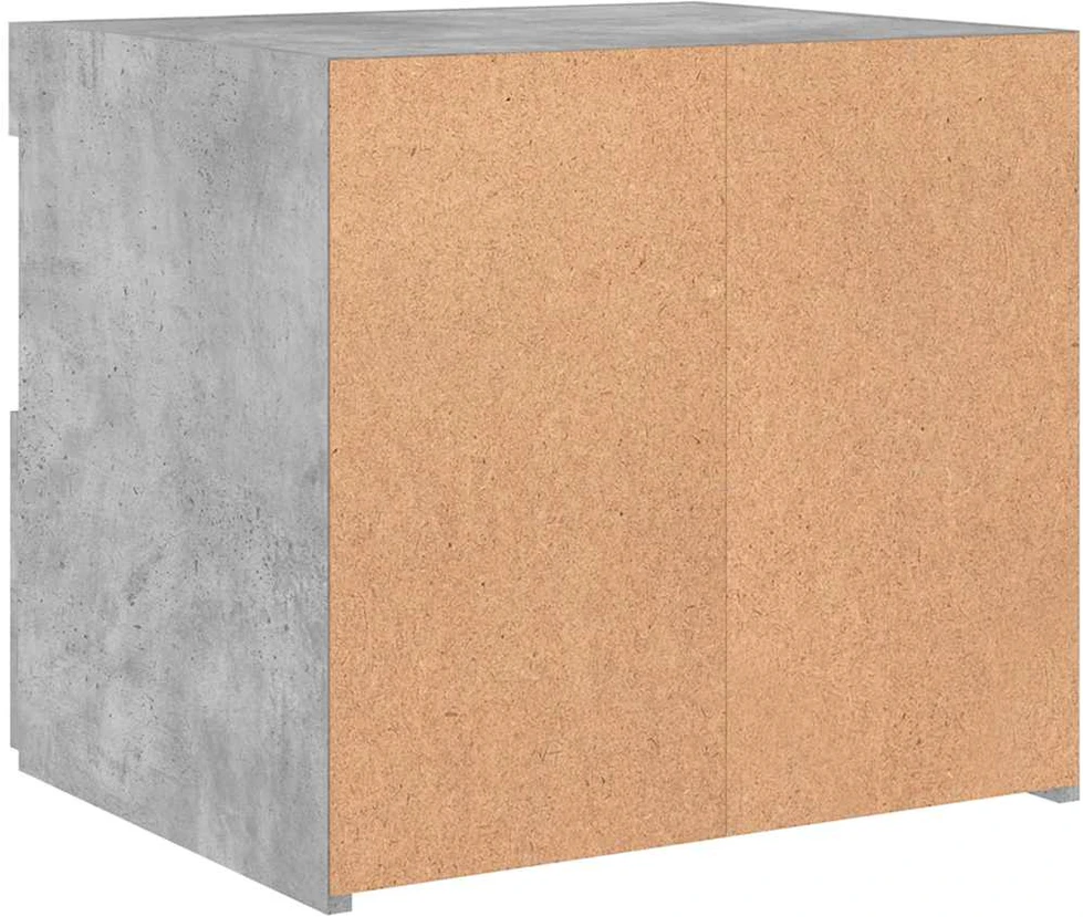 Naktinės spintelės su LED, 2vnt., betono pilkos, 50x40x45cm