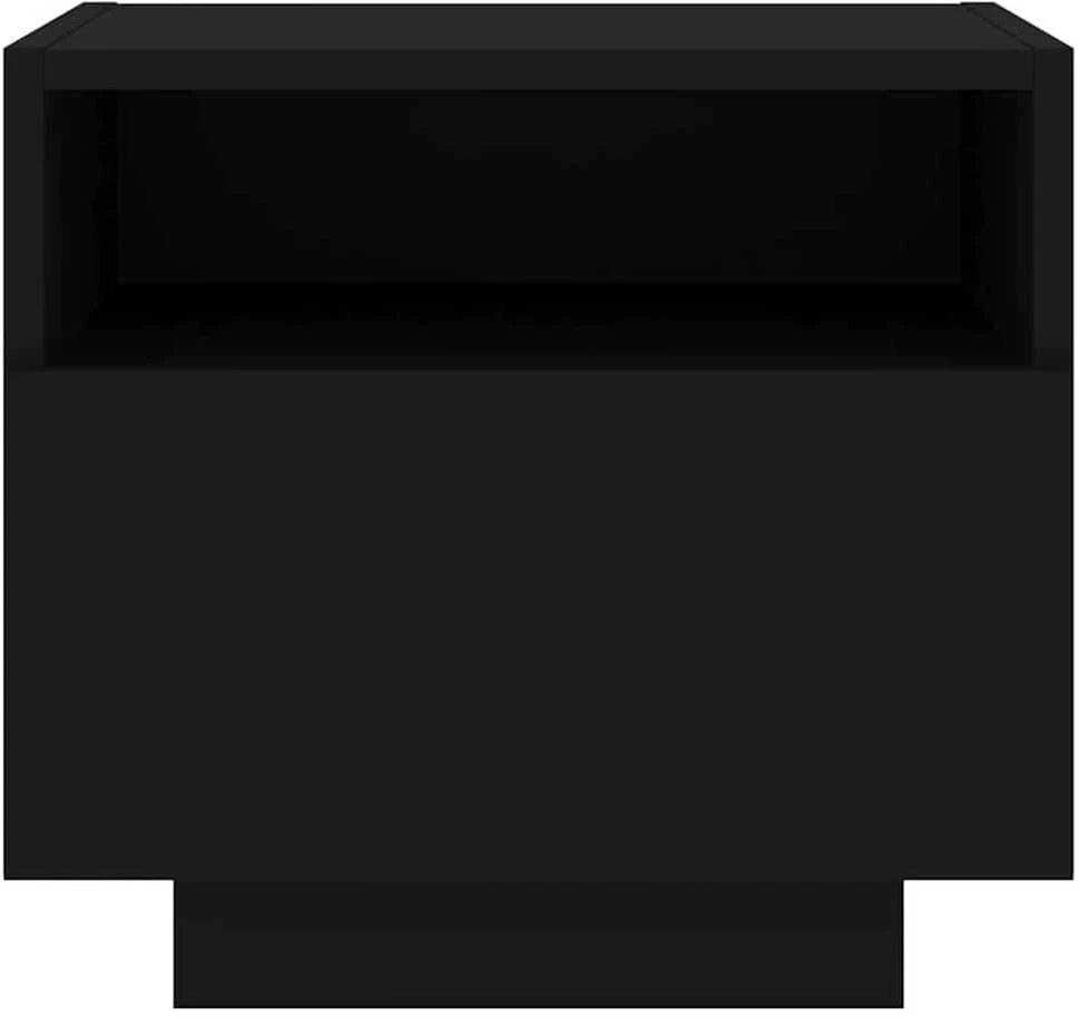 Naktinės spintelės su LED, 2vnt., juodos, 40x39x37cm