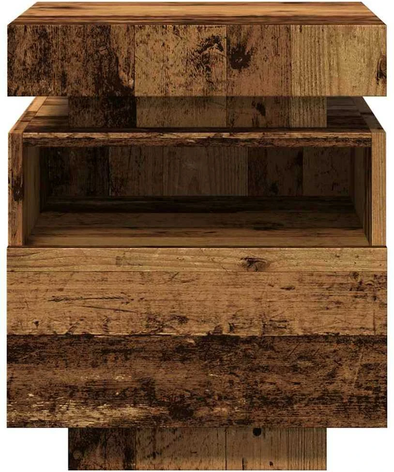 Naktinės spintelės su LED, 2vnt., medienos, 40x39x48,5cm