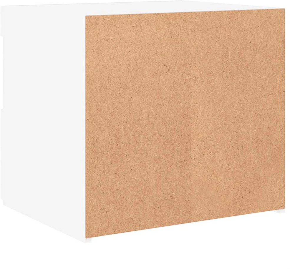 Naktinės spintelės su LED lemputėmis, 2vnt., baltos, 50x40x45cm