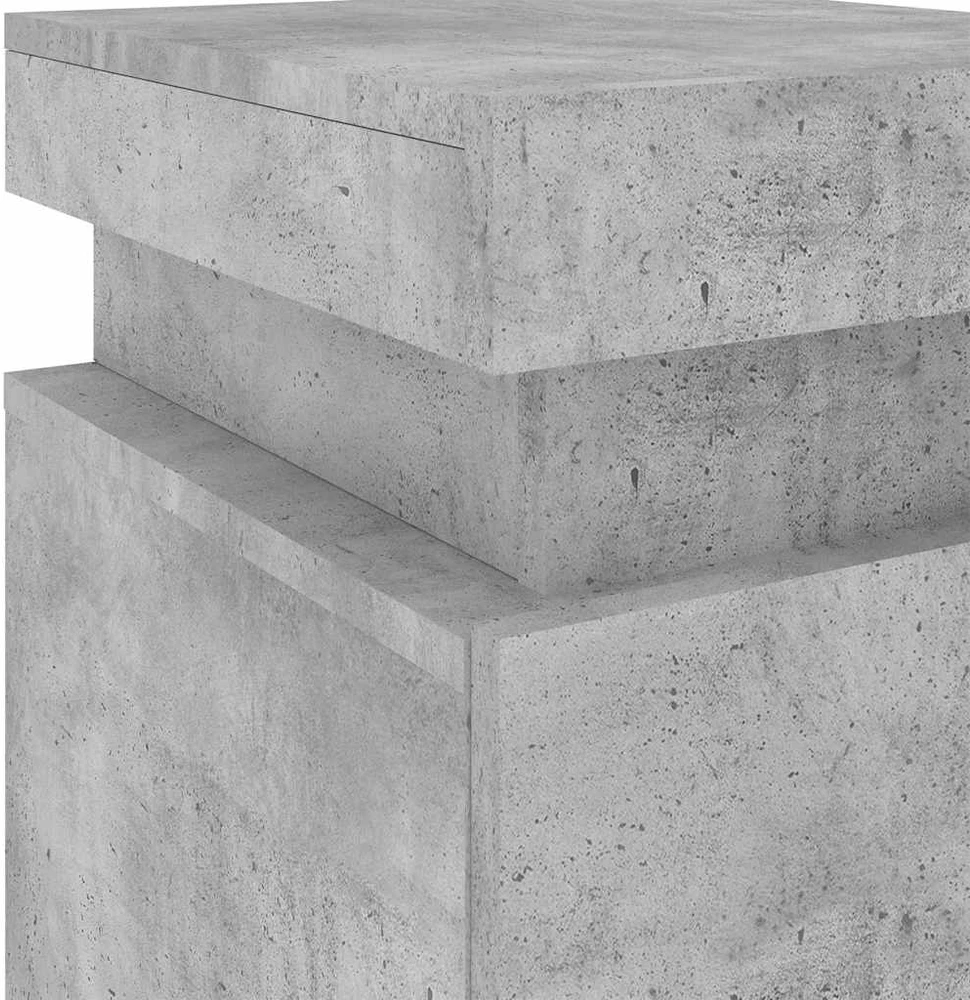 Naktinės spintelės su LED lemputėmis, 2vnt., betono, 35x39x55cm