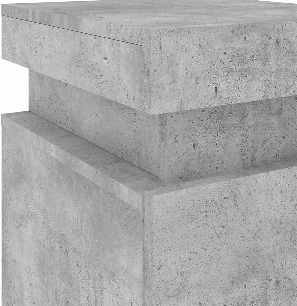 Naktinės spintelės su LED lemputėmis, 2vnt., betono, 35x39x55cm