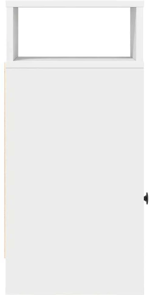 Naktinės spintelės su stalčiais, 2vnt., baltos, 25x31x66cm