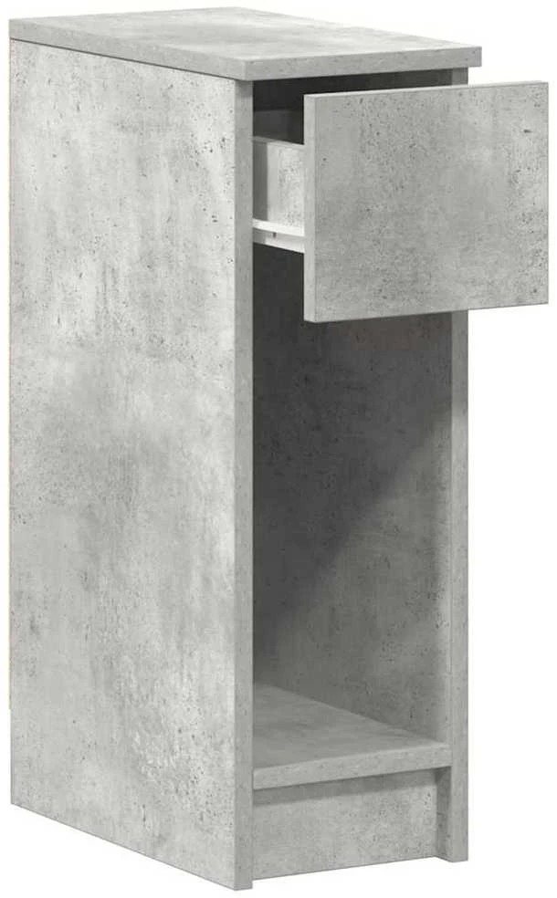 Naktinės spintelės su stalčiumi, 2vnt., pilka, 20x36x60cm