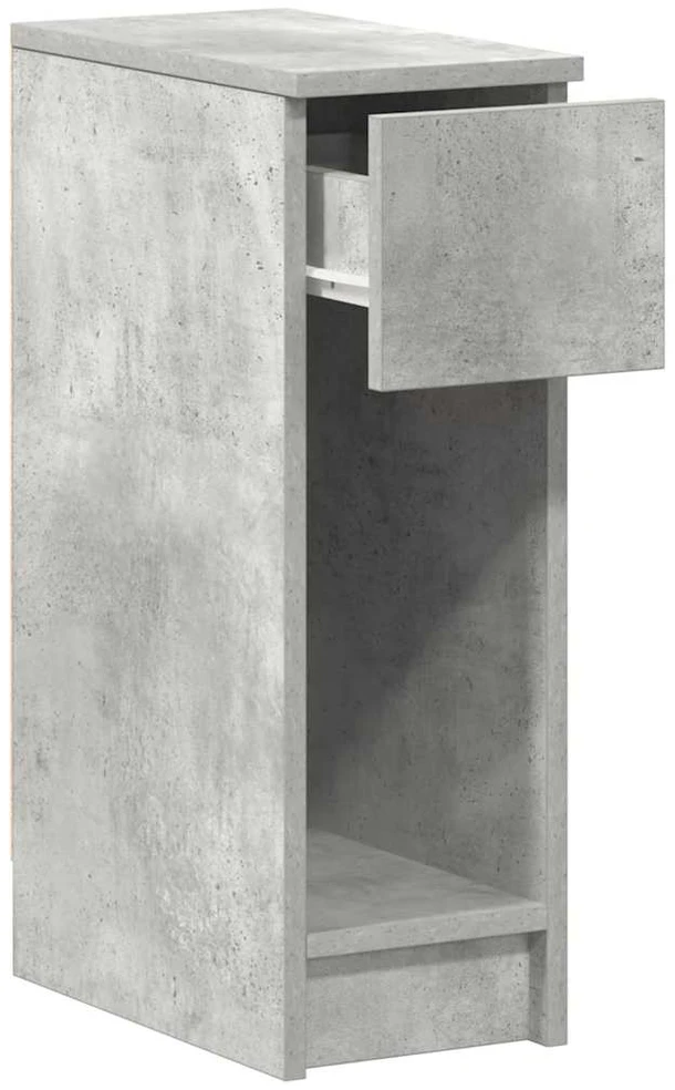 Naktinės spintelės su stalčiumi, 2vnt., pilka, 20x36x60cm