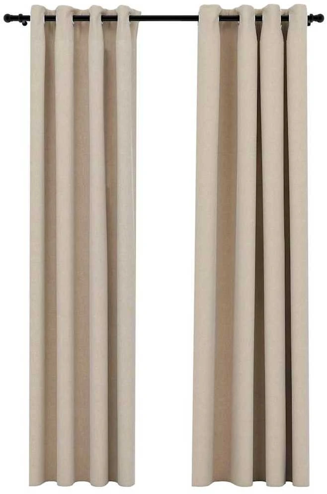 Naktinės užuolaidos su kilputėmis, 2vnt., smėlio, 140x245cm