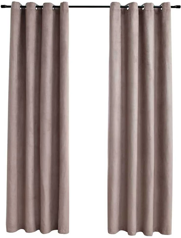 Naktinės užuolaidos su žiedais, 2vnt., taupe spalvos, 140x225cm