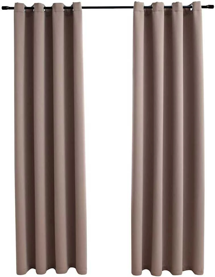 Naktinės užuolaidos su žiedais, 2vnt., taupe spalvos, 140x175cm