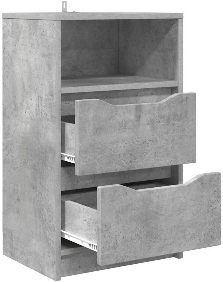 Naktiniai staliukai 2 vnt. Betono pilka 40 x 30 x 467 cm