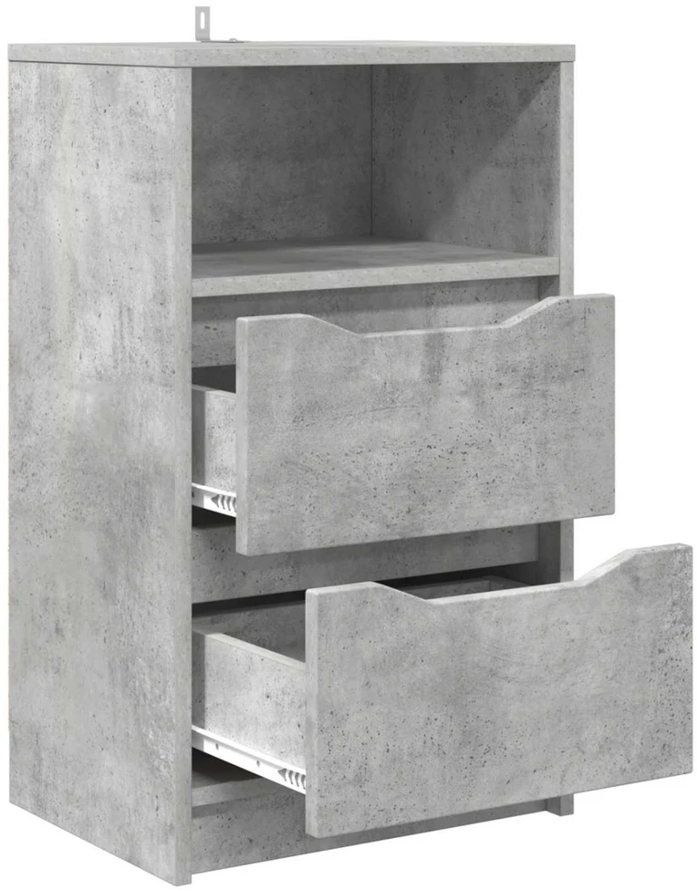 Naktiniai staliukai 2 vnt. Betono pilka 40 x 30 x 467 cm